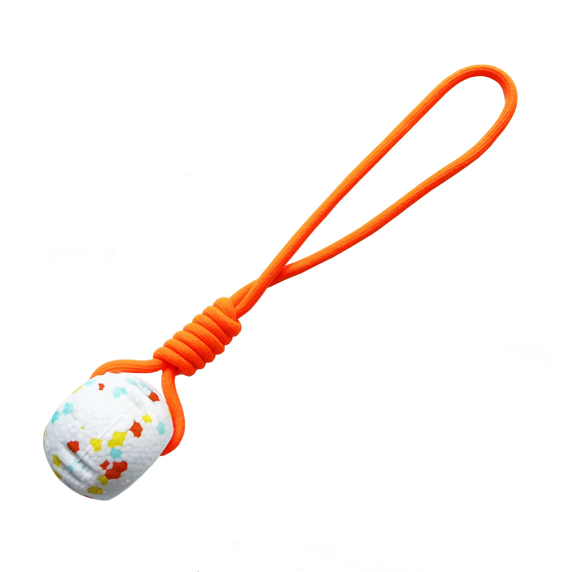white+orange-OEM Rope Dog Ball Interactive Pet Training Toy Durable Bite-Resistant Chew Toy for Dogs 1