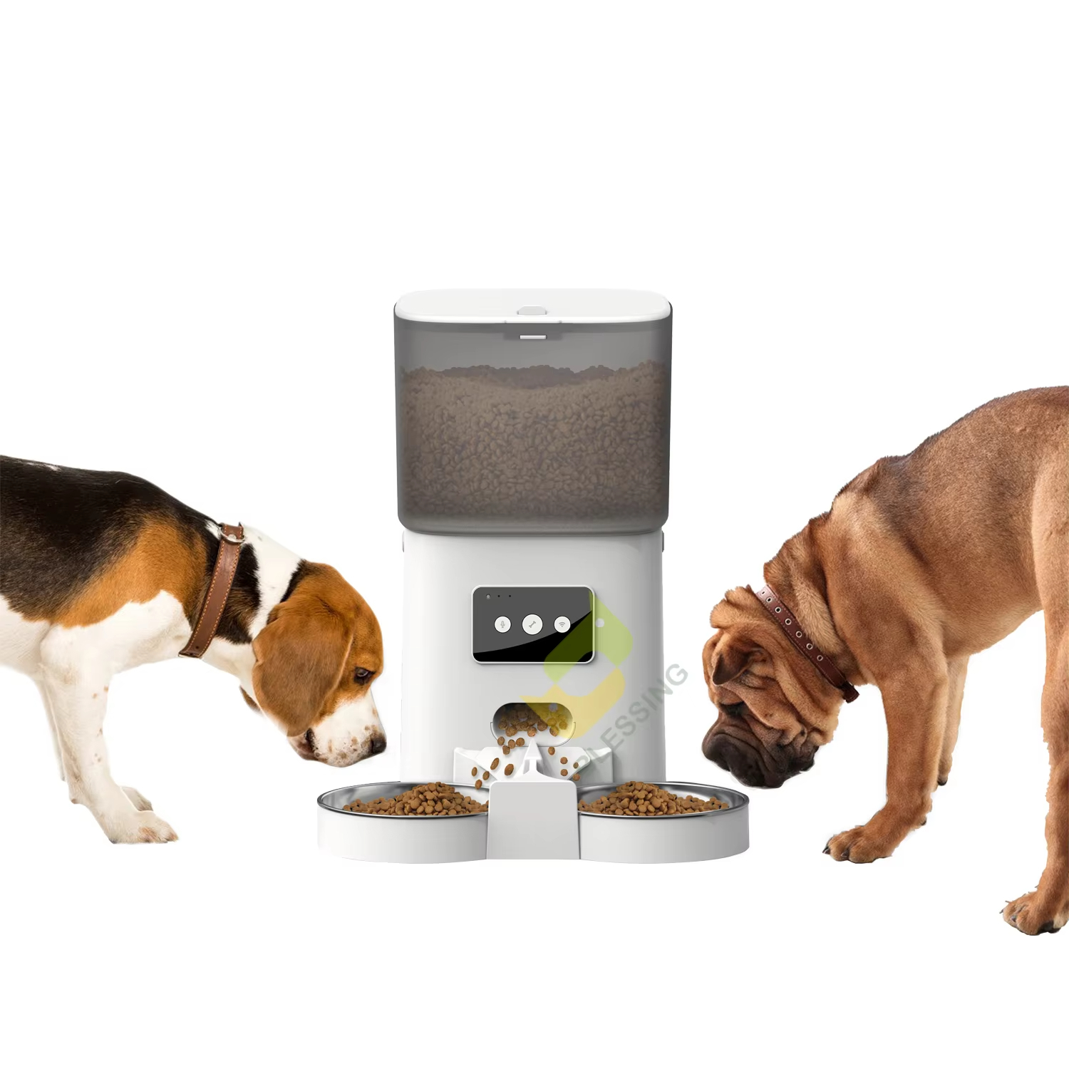 OEM 6L Automatische Pet Feeder Wifi Afstandsbediening App Controle Honden Katten Pet Smart Food Dispenser met roestvrijstalen kom 1