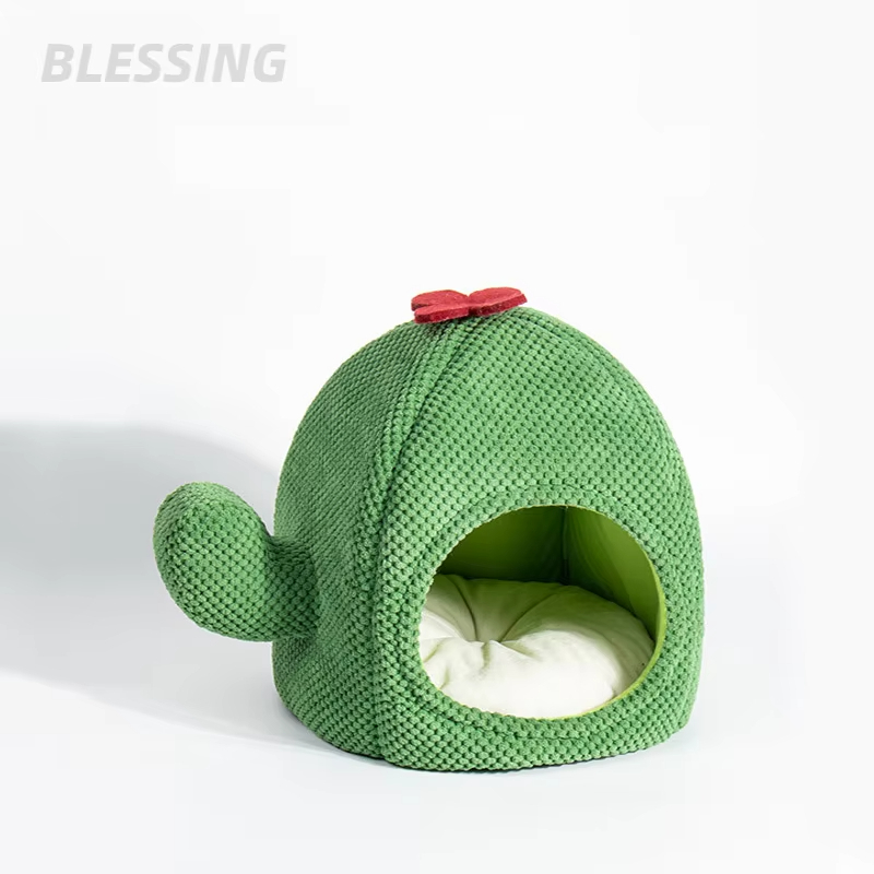 Cojín redondo para cama de gato y perro, nido duradero y acogedor para mascotas, lavable a máquina, de alta calidad 1