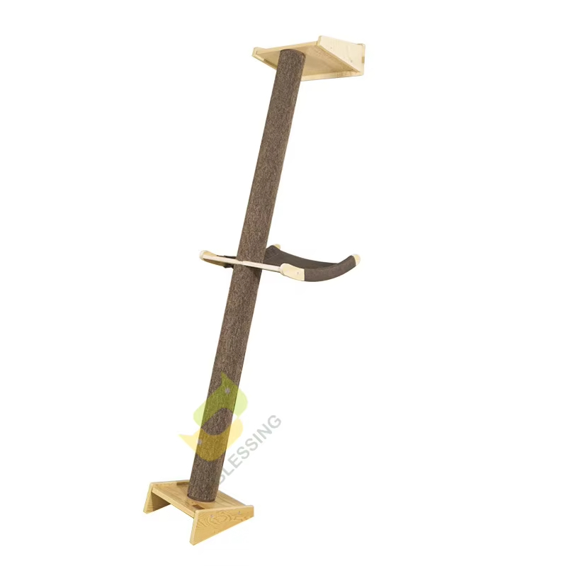 Hamaca de pila de anillo marrón: muebles de pared para gatos de alta calidad apoyados contra un poste rascador, torre de escalada de juguete para gatos para escalador interior activo 1