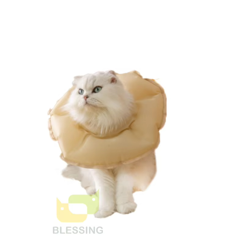 Beige-PawsAura-Balloon Reusable Pet Inflatable Recovery Collar Elizabeth Post-neutering Anti-lick and Bite Guard 1