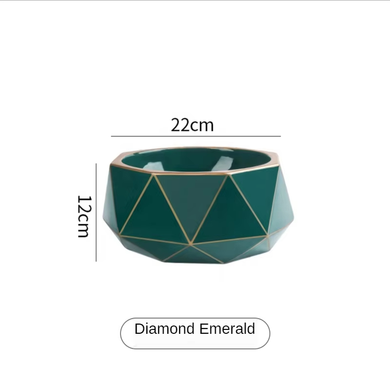 Emerald-Luxury Diamond Ceramic Large Dog Bowl Health & Cuenco de alimentación de seguridad para perros grandes 1
