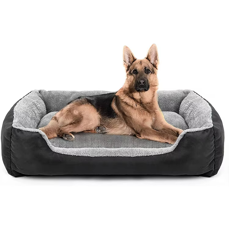 Cama para mascotas gris de alta calidad, lavable a máquina, cama para perros de diseño súper suave, sueño de ensueño, lavable 1