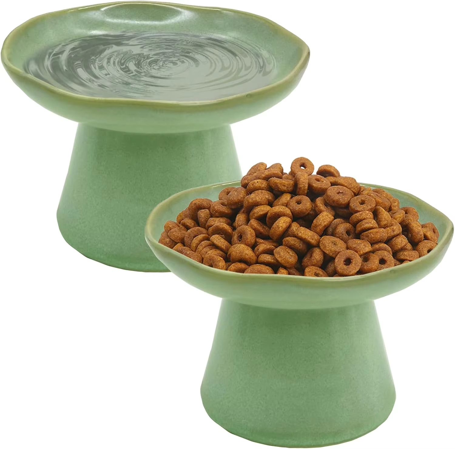 ceramic Elevated Cat Bowl Raised Pet Bowl for Water and Food Gift Supplies 1