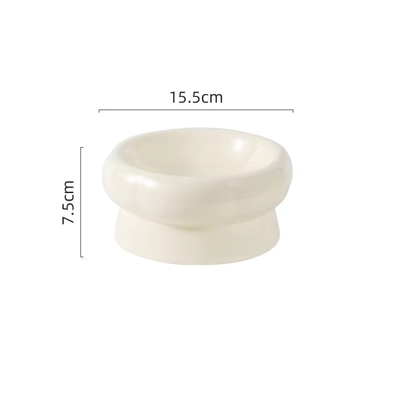 Venta directa de White-Factory de cuencos de cerámica para mascotas elevados para perros y gatos 1