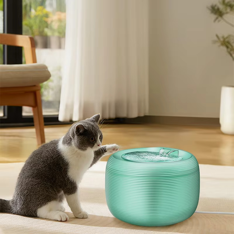 Blanco-nuevo filtro de fuente de agua de Gato elegante translúcido fuente de arena de agua USB interior 1