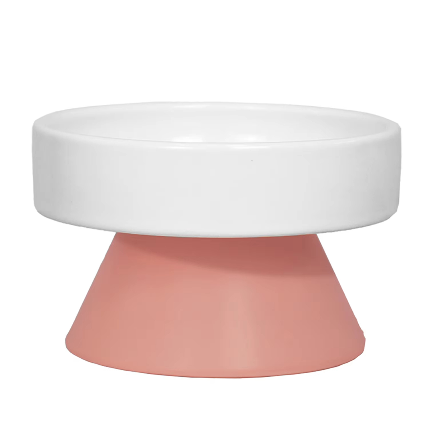 Pink-Wholesale custom sublimed ceramic indoor elevated water bowl for cats and dogs 1