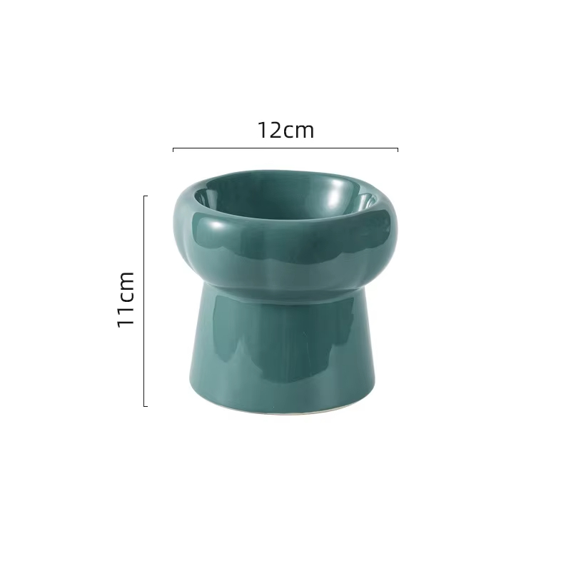 Cuencos de cerámica sencillos y elegantes, superventas, de color verde oscuro, para perros y gatos 1