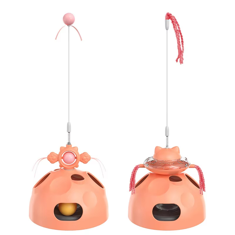 Rosa-juguetes de plástico para mascotas, disco de bola loca, placa de entretenimiento interactiva, plato giratorio móvil, disco de juego, juguete giratorio 1