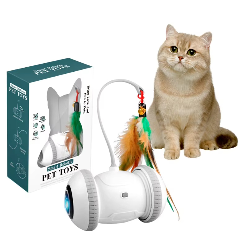 El animal doméstico elegante del gato juega la luz robótica elegante del animal doméstico recargable del enigma inteligente del gato del juguete de los juguetes 1