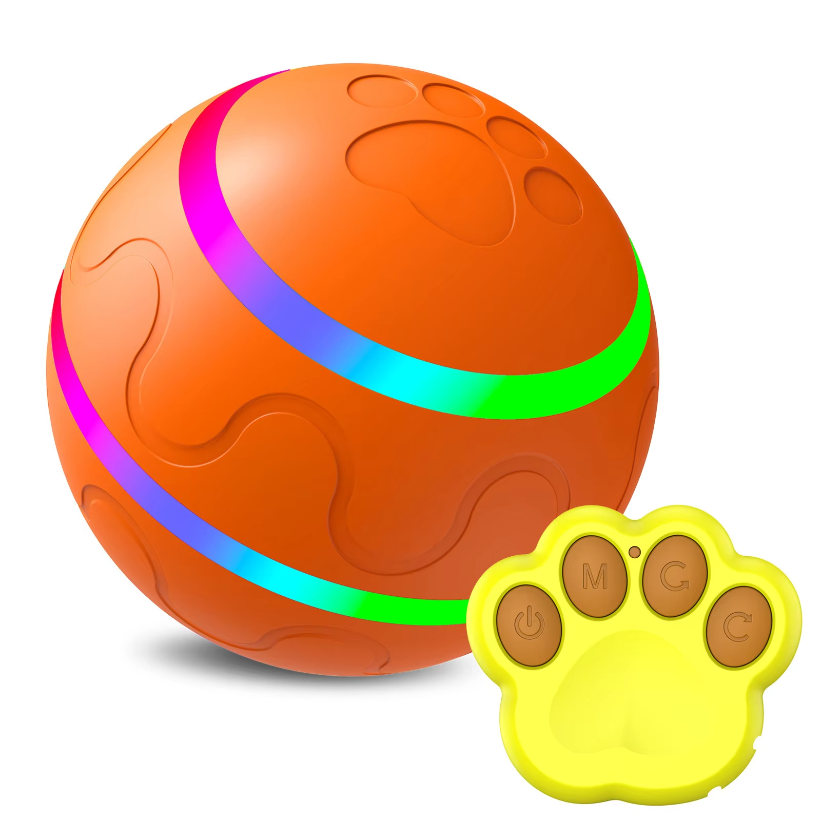 Gato y perro teledirigidos materiales interactivos Naranja-Al por mayor de la bola ABS+TPU del juguete 1