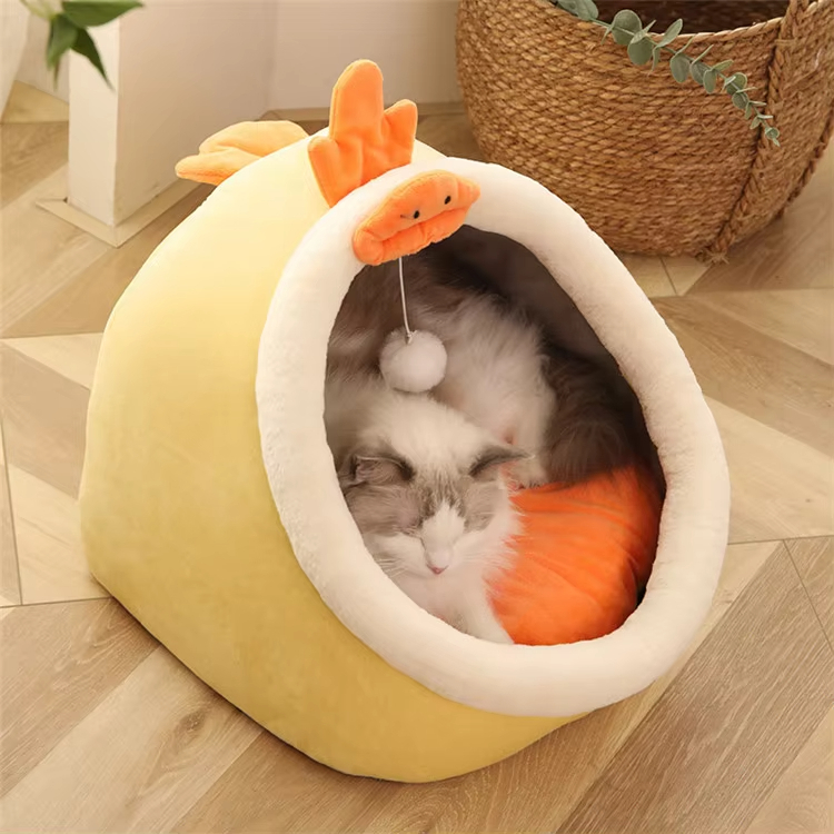 Chicken shape-Pet houses Hot sell wholesale Pets Beds Comfortable cartoon Style Cotton Cat House 1