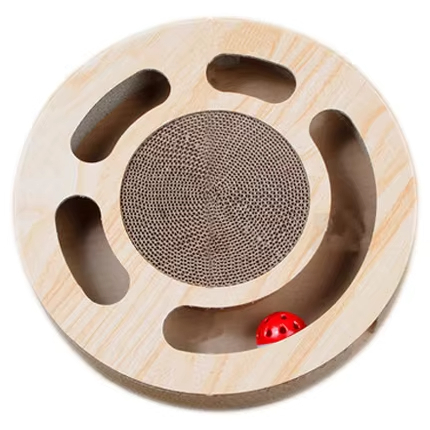 round shape 2-Corrugated Paper Claw Turntable Ball Pet Cat Accessories Teasing Ball 1
