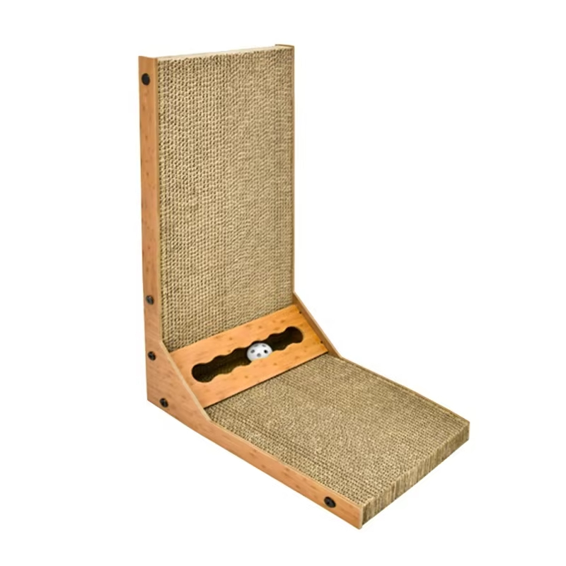 Eco-friendly Durable L-Shaped Vertical Cat Scratcher Non-Shedding Corrugated Paper Cat Play Board Grinding Cat Tree Scratcher 1