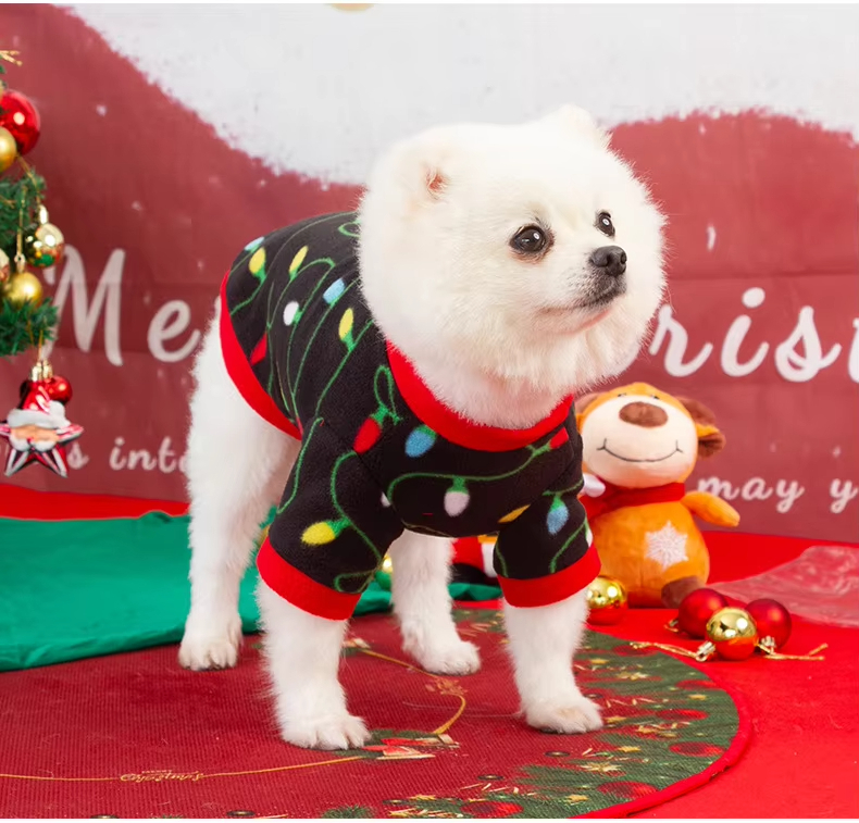 Zwart-Kerstmis Hondenkleding Huisdierenkleding voor kleine middelgrote honden Nieuwjaar Puppy Vest Shirt 1