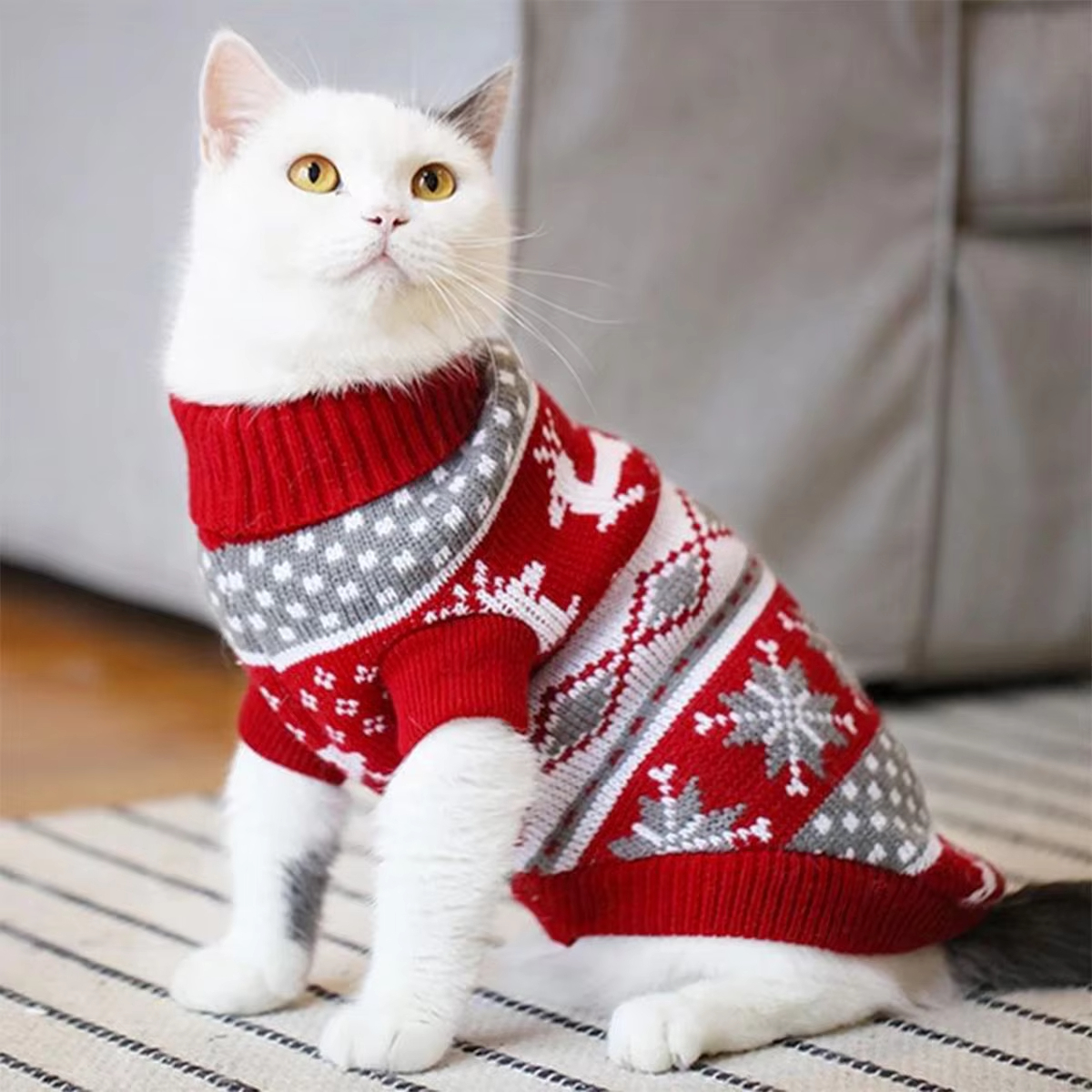 Suéter navideño para perros, suéter con estampado de alces para mascotas, ropa para perros pequeños y medianos, productos para perros de diseñador 1