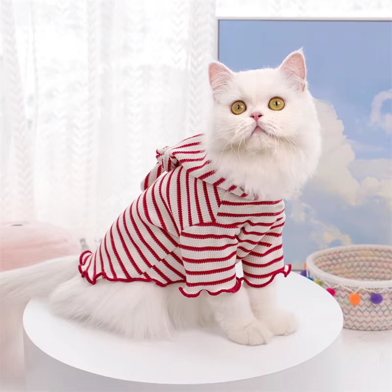 Sudaderas con capucha personalizadas en rojo, sudadera con capucha de lujo baja, ropa de Color sólido, sudadera con capucha para perro de otoño, ropa de tira blanca 1