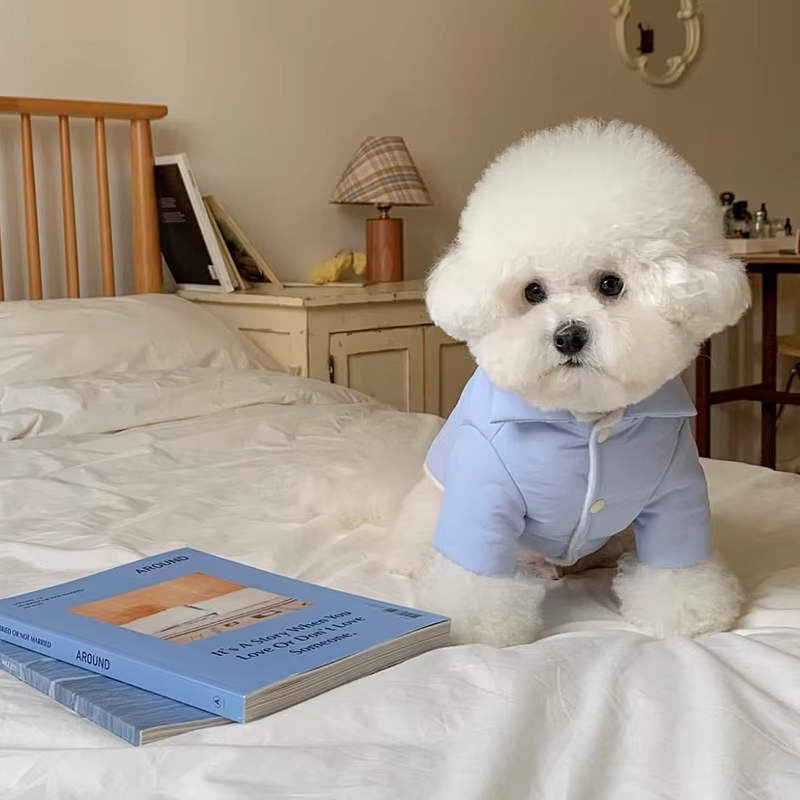 Blue-High Quality Pet Dog clothes winter coat thickened warm small puppy dogs clothing 1