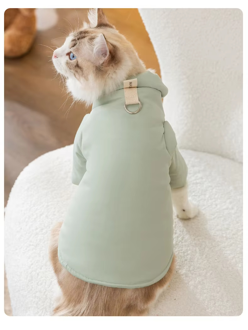 Green-Small puppy autumn and winter dog clothes padded winter warm jackets 1