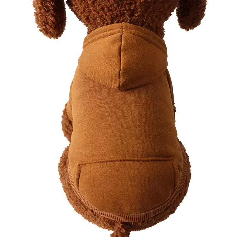 Brown- wholesale Dogs Cats Hoodie With pockets OEM Pet Hoodie Sporty style Pet Jumper Onesie pet apparel With hats 1