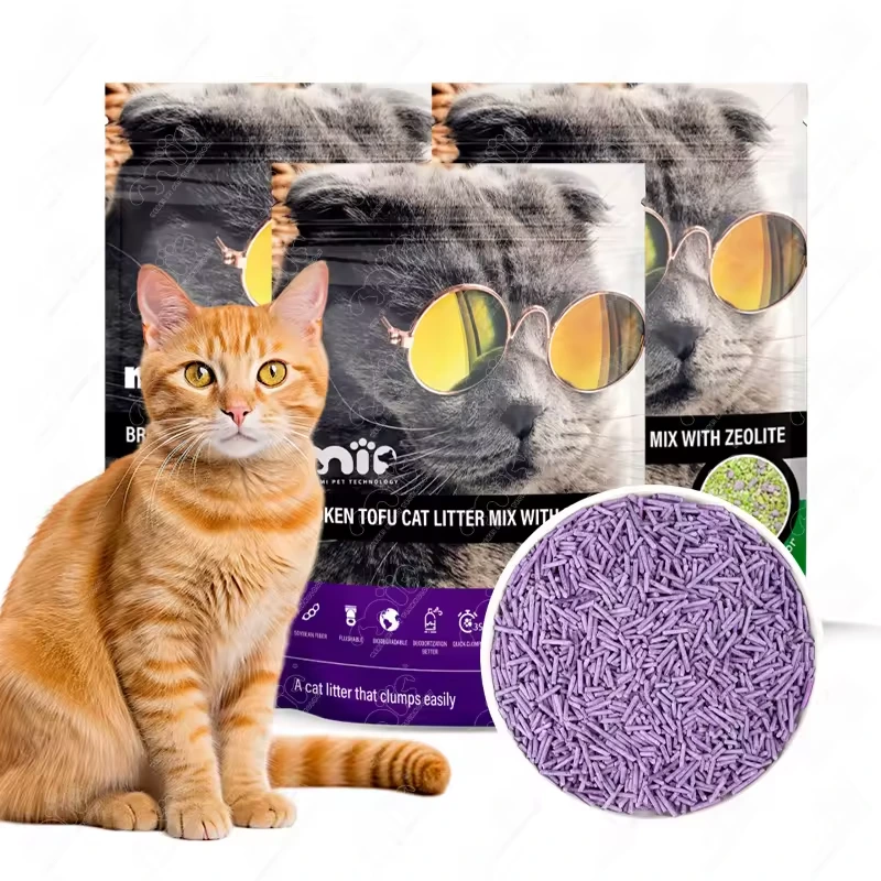 Venta al por mayor oem/odm Producto Premium Aglomerante fuerte Respetuoso con el medio ambiente Sin polvo Arena para gatos de tofu altamente absorbente 1