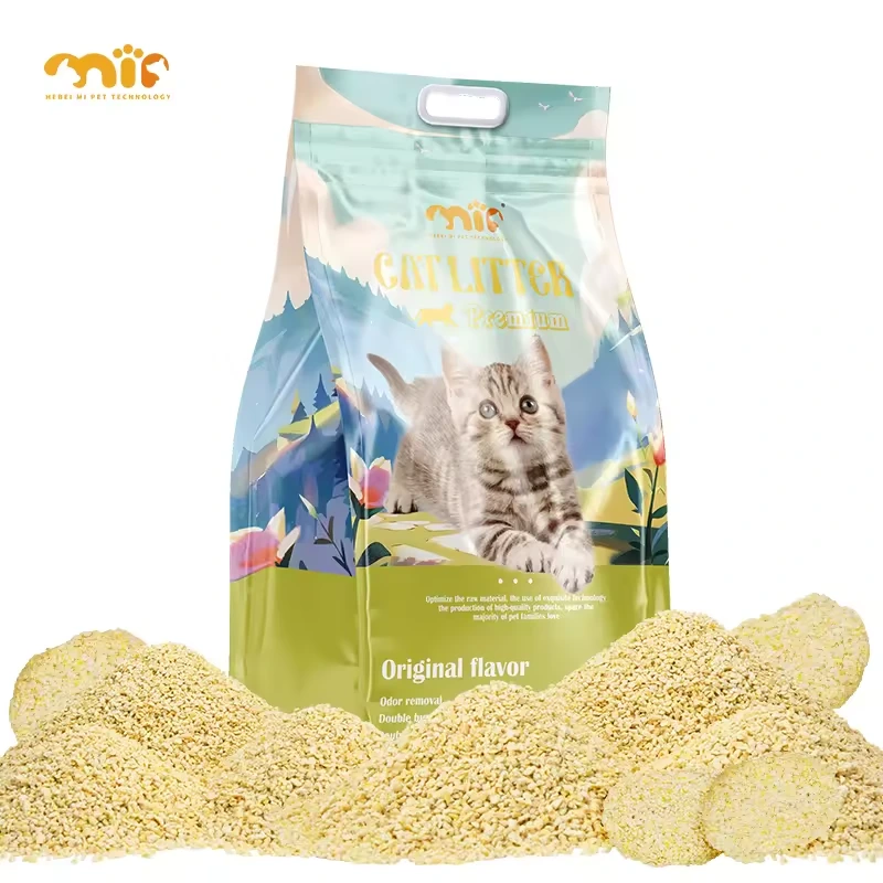 Populair nieuwste product Zeer absorberende kattenbakvulling Stofvrij Kitty Clumping Tofu Corn Kattenbakzand 1