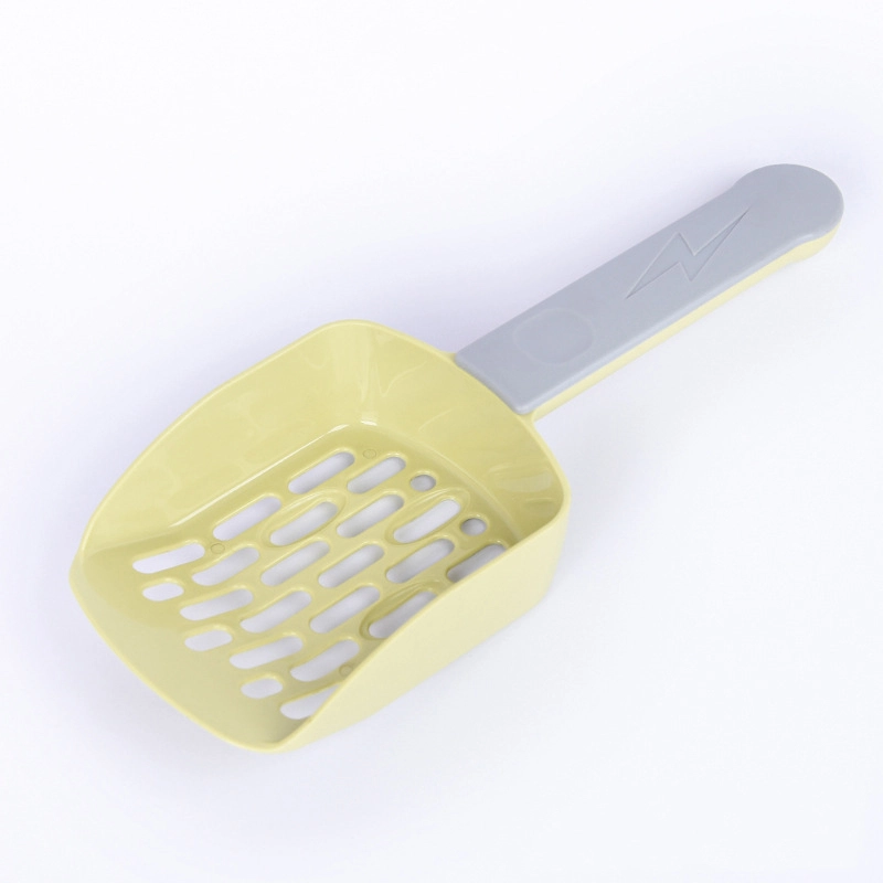 wholesale Pala para arena para gatos amarilla oem con listones anchos, pala para arena para gatos para pellets de pino, pala para tamiz de arena de plástico duradero 1