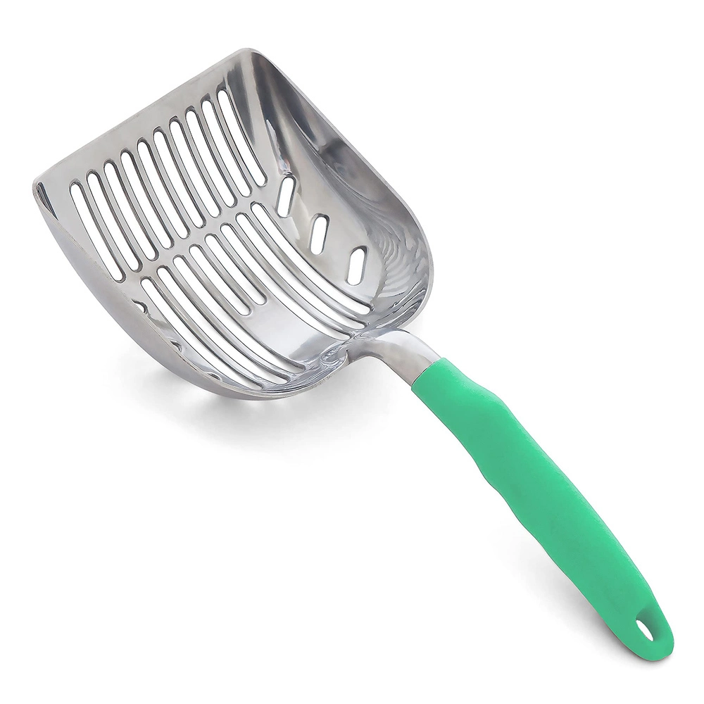 Hot Sale wholesale green Solid Metal Cat Litter Shovel Litter Box Tray Pan Sifter Durable Pet Scoop Premium Cat Litter Scoop 1