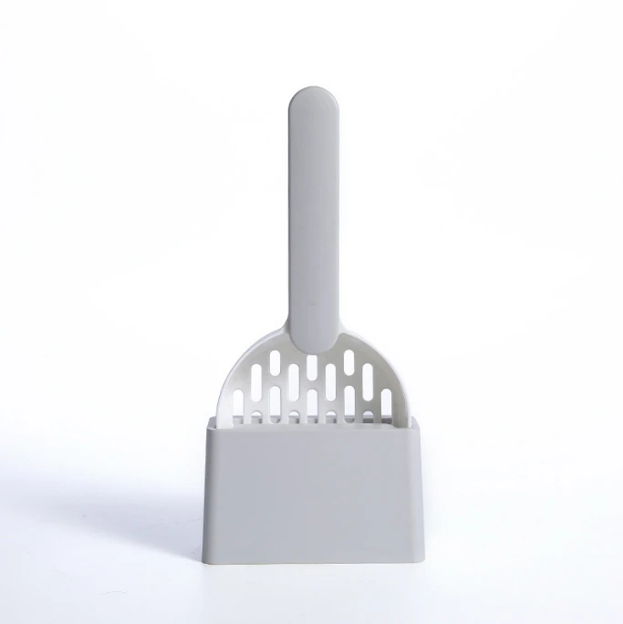 Factory Wholesale Custom grey  Cat Litter Scoop with Holder Sifter with Deep Shovel Easy to Clean Cat Litter Box Cleaner Scoop 1