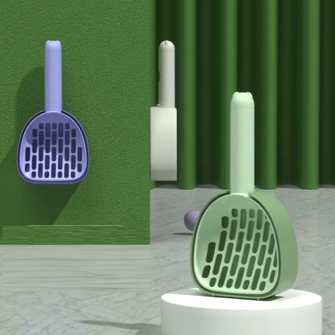 New Cat Litter Scoop With Holder Sifter with Deep Shovel And With Poop Bag Dispenser Easy to Clean Cat Litter Box Cleaner Scoop 1