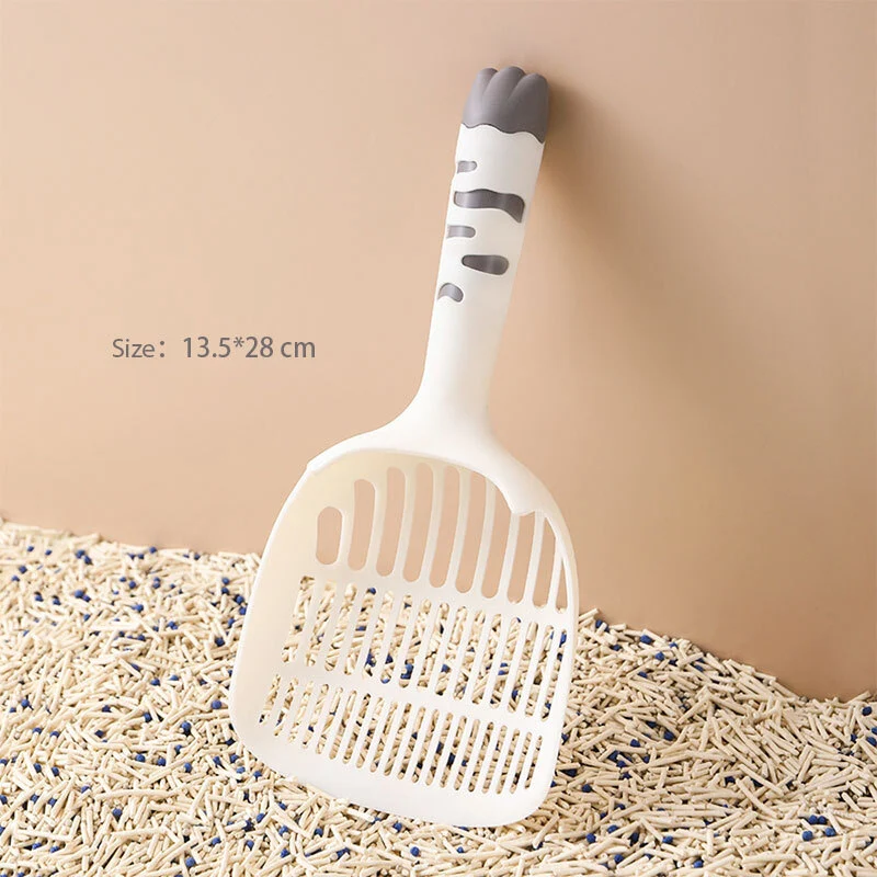 wholesale white Large Cat Litter Shovel Simple Cat Litter Box Cat Poop Shovel Size Hourglass Hole Large Shovel Surface 1