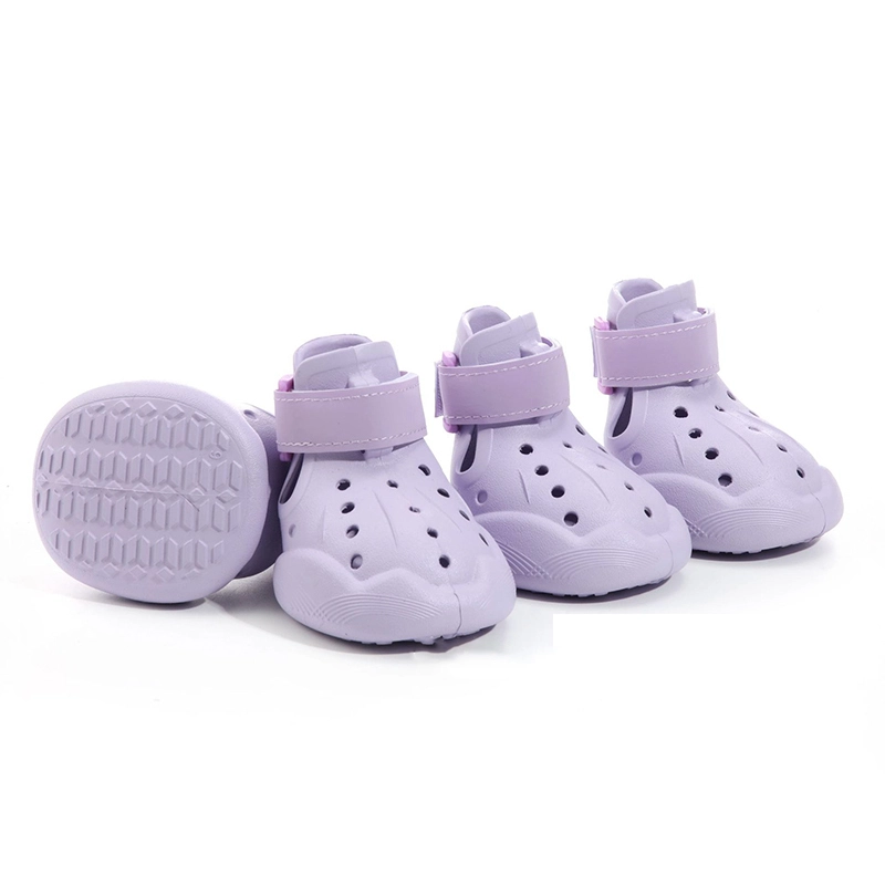 groothandel fabrieksprijs zomer ademende hondensandalen outdoor antislip waterdichte hondenlaarzen huisdierschoenen paars 1