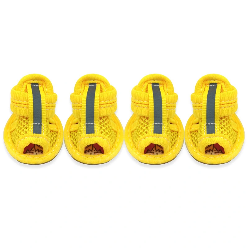 Puppy Breed Footwear Summer Pet Shoes Pink Reflective Dog Sandals For Hot Pavement yellow 1