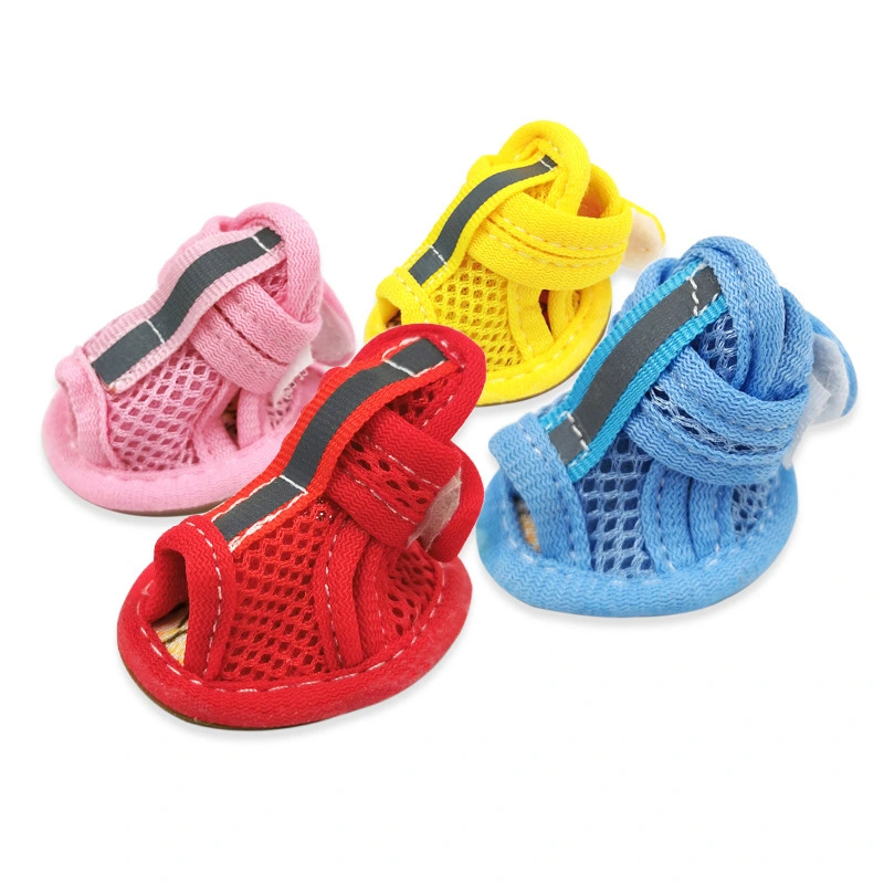 Puppy Breed Footwear Summer Pet Shoes Pink Reflective Dog Sandals For Hot Pavement 1