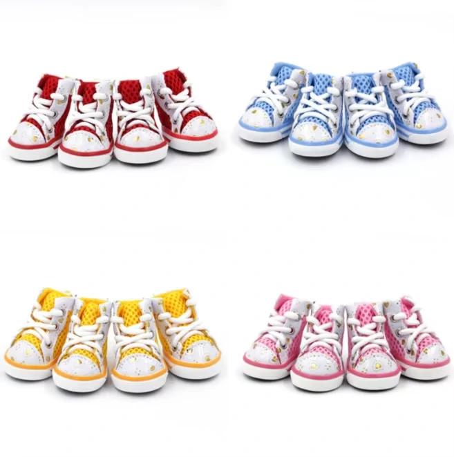 wholesale Zapatos para mascotas Zapatos para perros de malla transpirable informal de verano Zapatos para perros pequeños de peluche 1