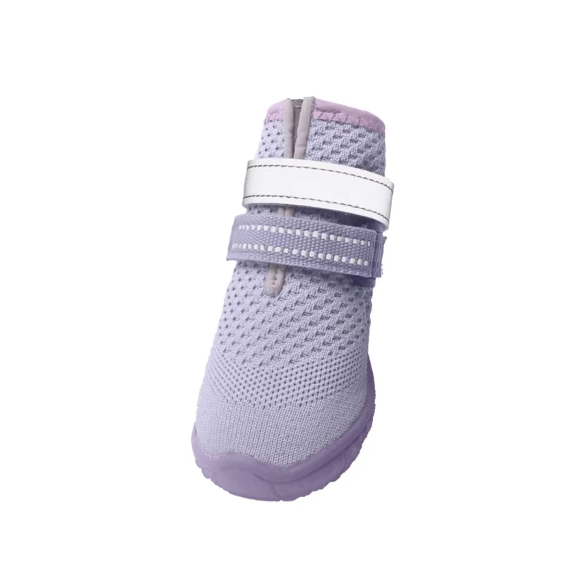 wholesale 4pcs Dog Shoes Small Large Mesh Boots Booties For Snow Rain Reflective Anti-purple 1