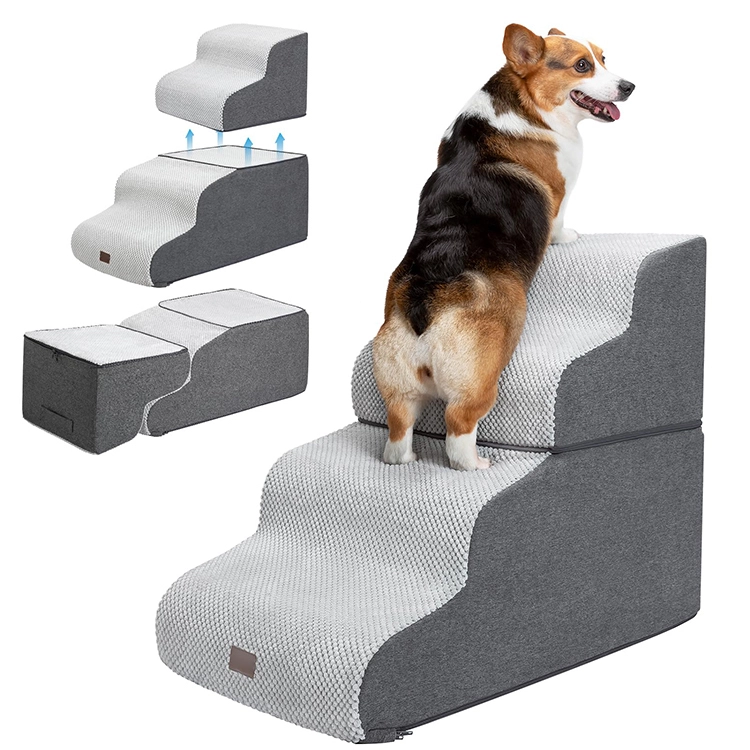 wholesale New Modern Pet Dog Steps Multi-Height Comfortable Durable Stable Pet Dog Stairs for Small Dogs 1