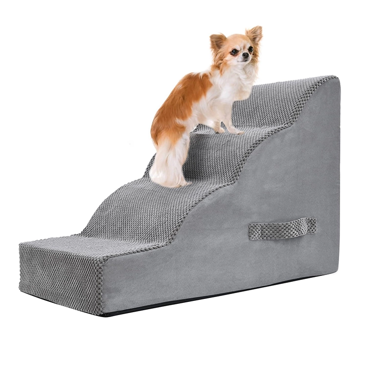 wholesale Modern Pet Dog Steps High Density Foam Non-Slip Balanced Small Large Dog Stairs for Small Dogs-grey 1