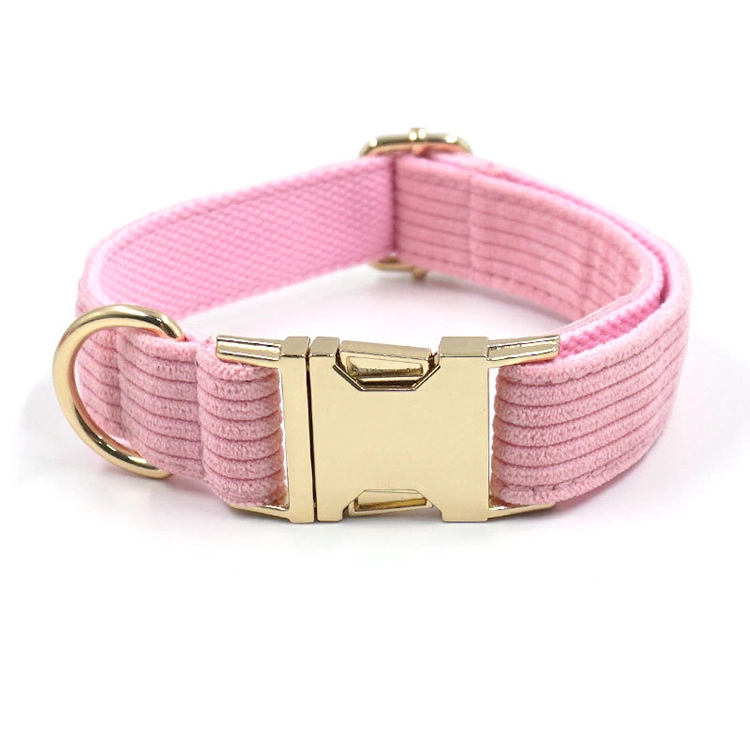 New Upgraded Metal Buckle Dog Collar Corduroy Adjustable Breakaway Dog Collar for Small Dogs-pink 1