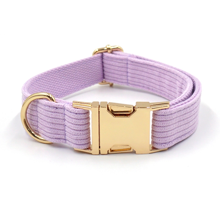 Nuevo Collar de perro con hebilla de Metal mejorado, Collar de perro separable ajustable de pana para perros pequeños, color morado1 1