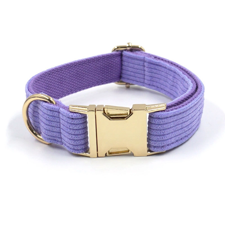New Upgraded Metal Buckle Dog Collar Corduroy Adjustable Breakaway Dog Collar for Small Dogs-purple2 1