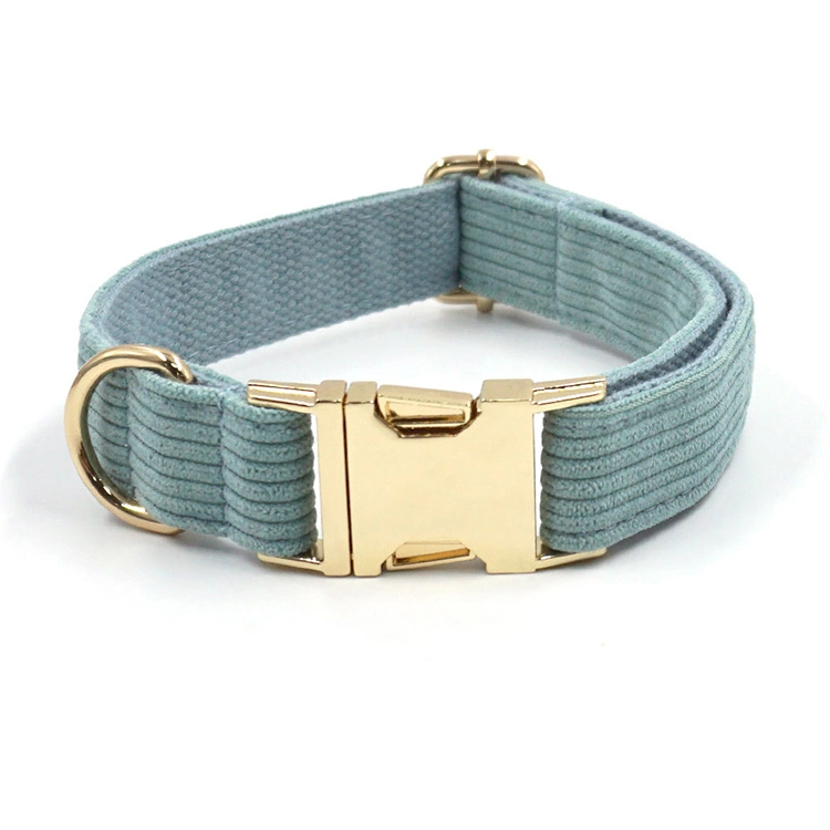 New Upgraded Metal Buckle Dog Collar Corduroy Adjustable Breakaway Dog Collar for Small Dogs-blue1 1