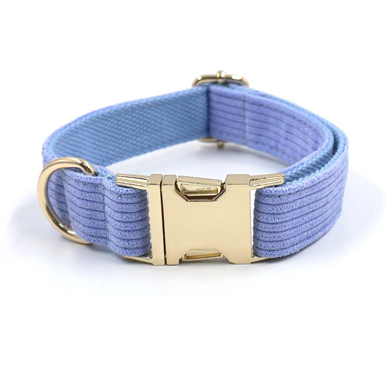 Nuevo collar de perro con hebilla de metal mejorado, collar de perro separable ajustable de pana para perros pequeños, azul2 1