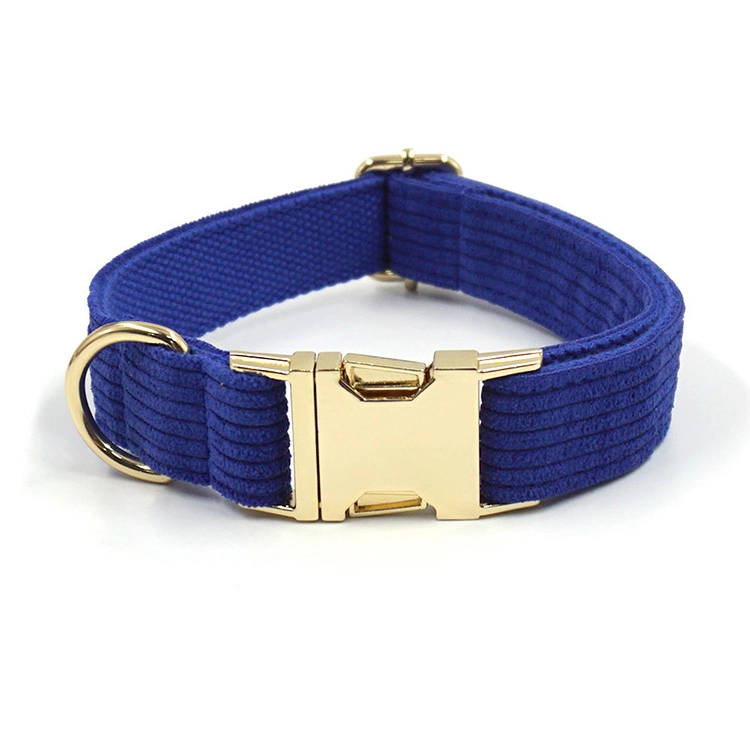 Nuevo collar de perro con hebilla de metal mejorado, collar de perro separable ajustable de pana para perros pequeños, azul3 1