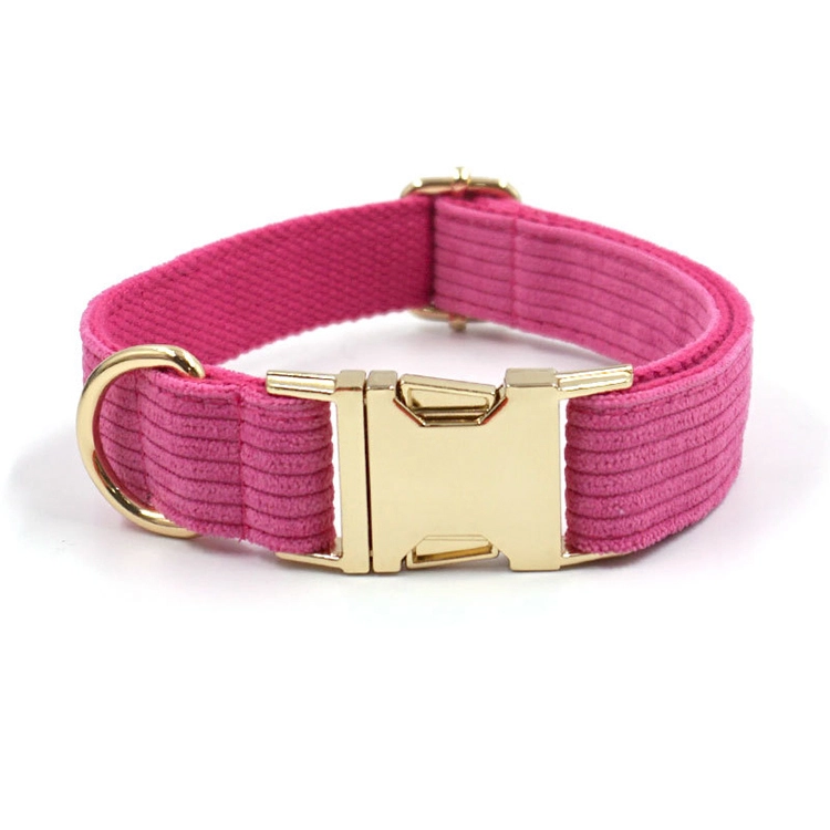 New Upgraded Metal Buckle Dog Collar Corduroy Adjustable Breakaway Dog Collar for Small Dogs-pink1 1