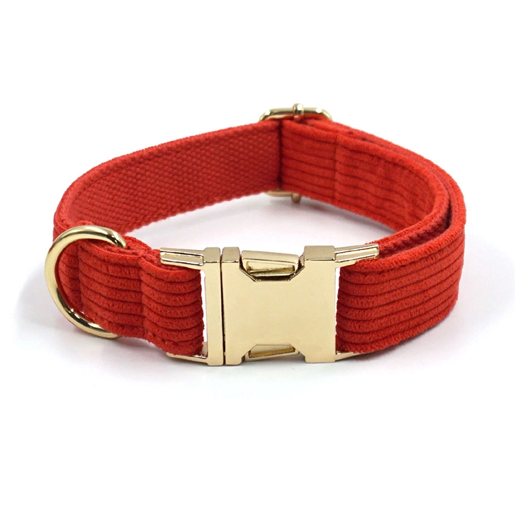 New Upgraded Metal Buckle Dog Collar Corduroy Adjustable Breakaway Dog Collar for Small Dogs-red 1