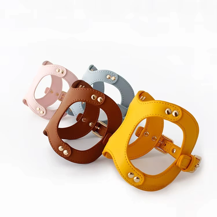 2024 Hot Selling Stabiele Luxe Led Hond Harnas Vegan Lederen Aangelijnd Set Huidvriendelijke Effen Hond Vest Harnas Set 1