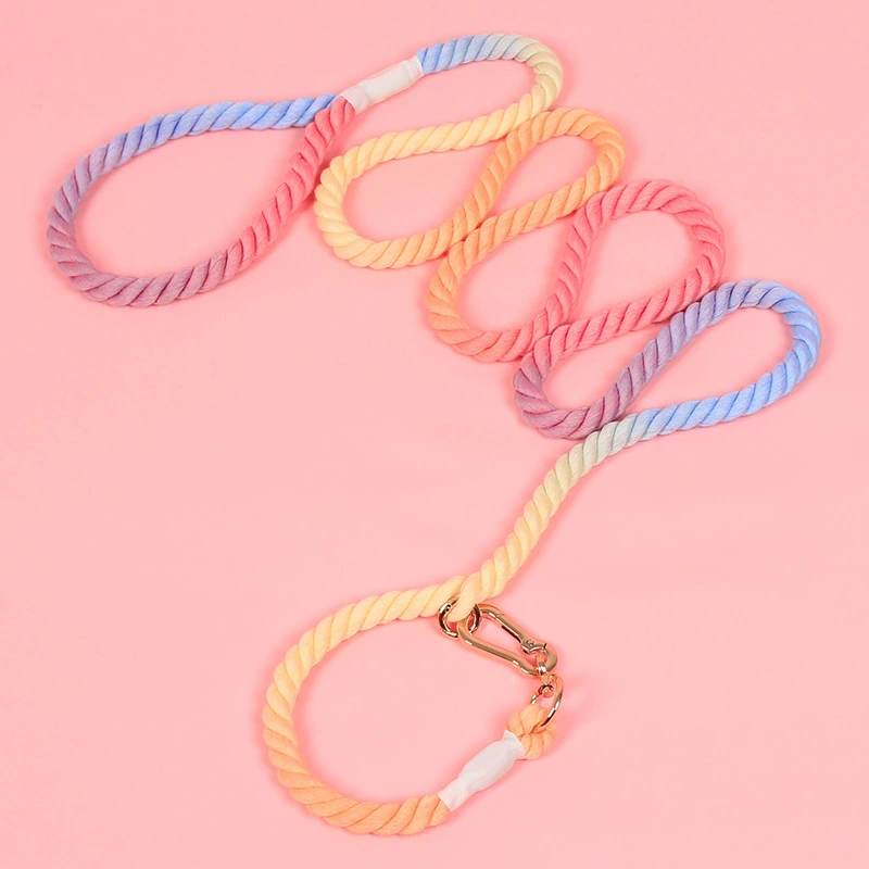 Top Seller Handmade Braided Rope Leash Dog Collar Soft Handle Heavy Duty Multicolor Handsfree Dog Leash Set-mix3 1