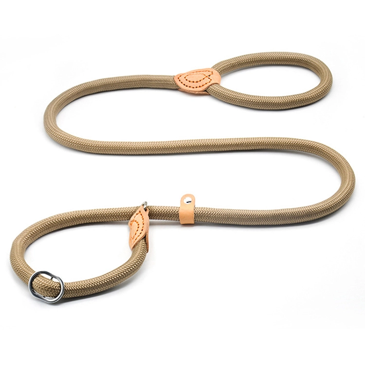 Groothandel op maat sterke nylon hondenriem Wandelen Camping Veiligheid Comfortabel handvat Duurzame hondenriem-bruin1 1