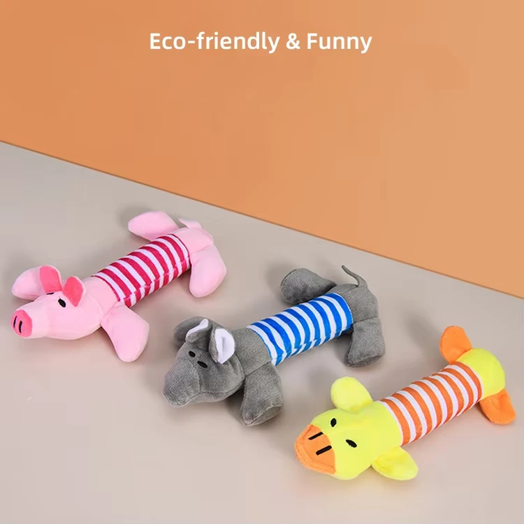 2024 New Arrivals Cute Animals Shaped Plush Pet Squeak Toys Dog Squeaky Toy Set 1